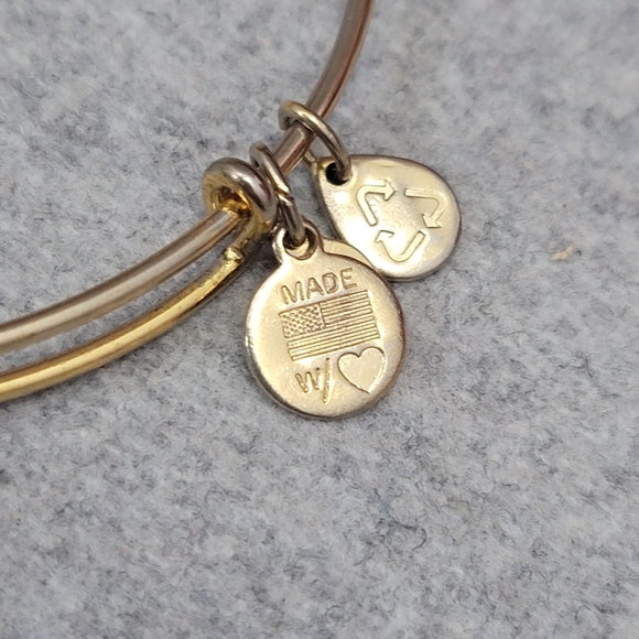 Alex and Ani Peridot August Birthday Stone Gold Bangle Bracelet - Picture 8 of 10